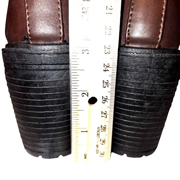 NWT Forever 8.5 Brown Women's Combat Ankle Boots 3 Inch High Heel Shoe 8 1/2 New - Picture 5 of 8